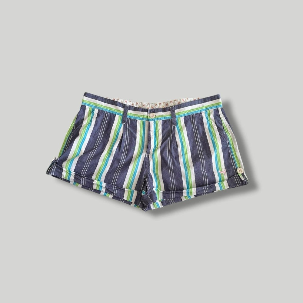 Victoria’s Secret PINK Striped 100% Cotton Low Rise Shorts 8 2000s Summer